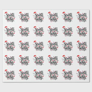 Papel De Regalo Navidades de la Invitación de embarazo de Santa Ma