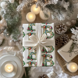 Papel De Regalo Navidades de la letra bauble B festiva