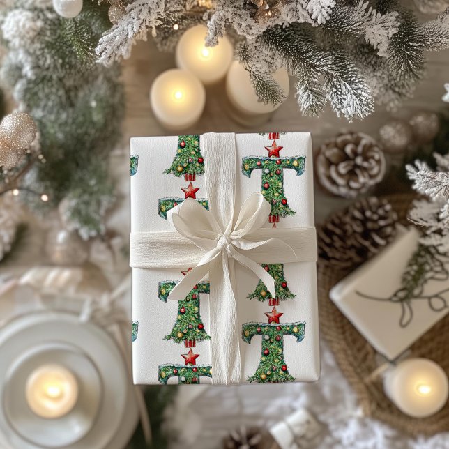 Papel De Regalo Navidades de la letra de árbol de Navidad T (Subido por el creador)