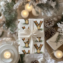 Papel De Regalo Navidades de la letra Yule Log Y