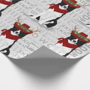 Papel De Regalo Navidades de la línea roja fronteriza para el aman