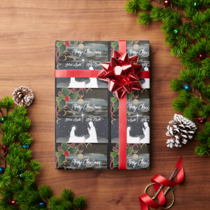 Papel De Regalo Navidades de la Luna Azul Natividad Ajuste de rega
