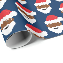 Papel De Regalo Navidades de la piel azul de Santa Claus Brown