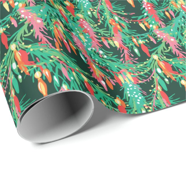Papel De Regalo Navidades de la Playa de Palm Beach Luminosos Pepp (Esquina del rollo)