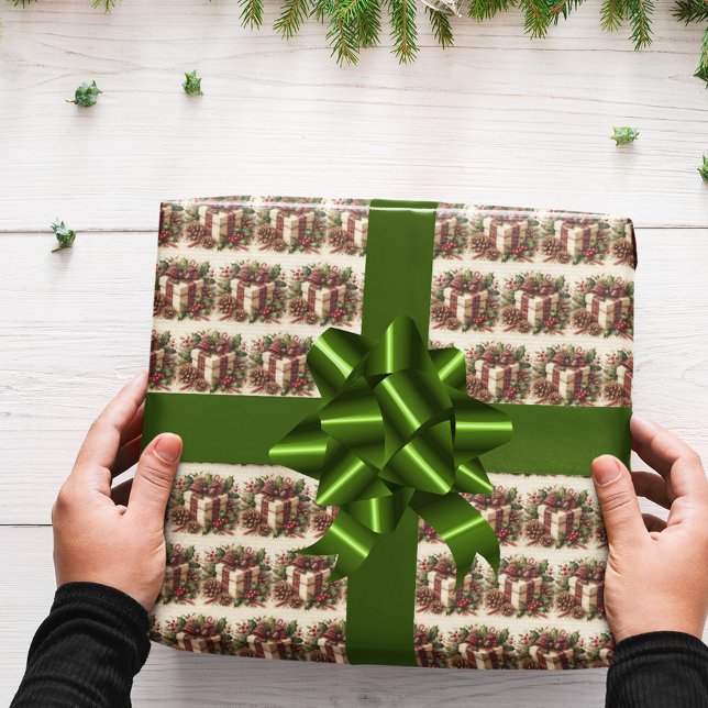 Papel De Regalo Navidades de la ruidosa Coquette Plaid Bow Holly P (Subido por el creador)