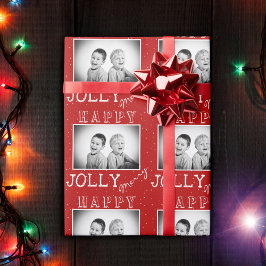 Papel De Regalo Navidades de la tipografía roja festiva