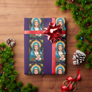 Papel De Regalo Navidades de la Virgen María Católica