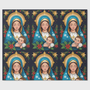 Papel De Regalo Navidades de la Virgen María Católica