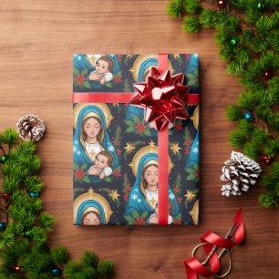 Papel De Regalo Navidades de la Virgen María Católica