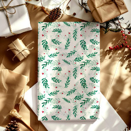Papel De Regalo Navidades de las Berries Rojas Patrón Blanco