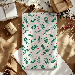 Papel De Regalo Navidades de las Berries Rojas Patrón Blanco