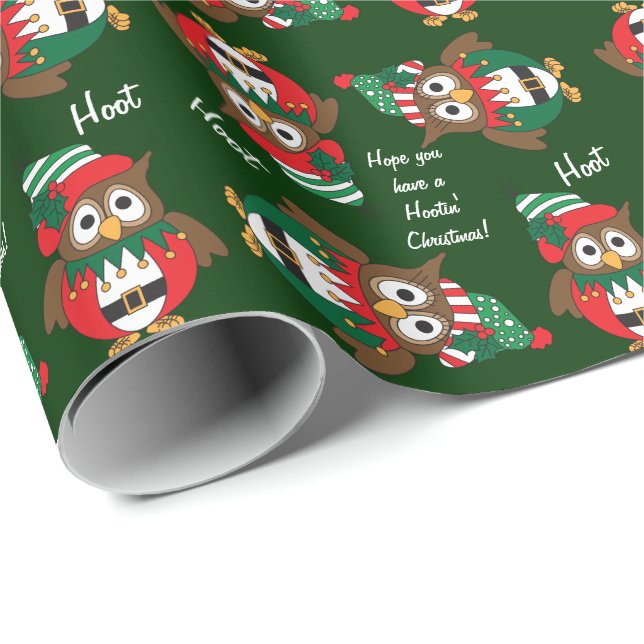 Papel De Regalo Navidades de Lechuza Hootin (Esquina del rollo)