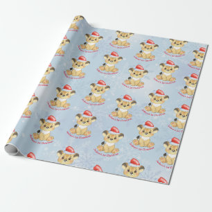 Papel De Regalo Navidades de león personalizados 1 bebé azul 