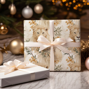 Papel De Regalo Navidades de leones de Safari de días feriados sal