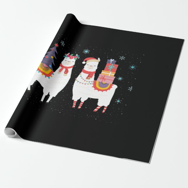 Papel De Regalo Navidades de Llama - Navidades de Alpaca (Desenrollado)