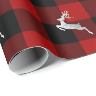 Papel De Regalo Navidades de Lomberjack de Buffalo Plaid con Plata