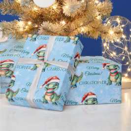 Papel De Regalo Navidades de los dinosaurios