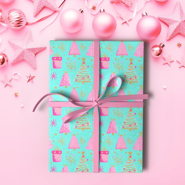 Papel De Regalo Navidades de los festivales Rosa y Aqua (Subido por el creador)