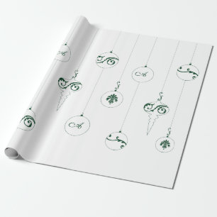 Papel De Regalo Navidades de los Ornamentos Colgantes del Monogram