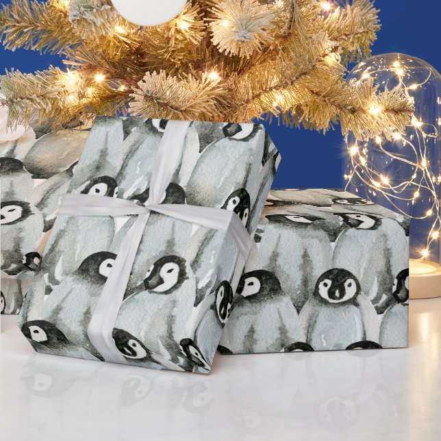 Papel De Regalo Navidades de los pingüinos acuáticos (Vacaciones)