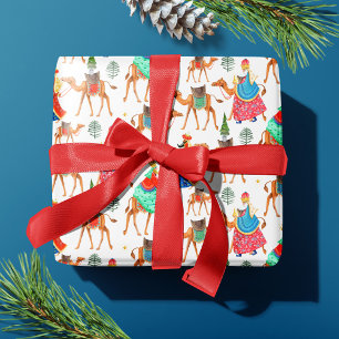 Papel De Regalo Navidades de los Tres Sabios Blancos