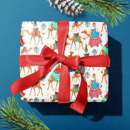 Papel De Regalo Navidades de los Tres Sabios Blancos