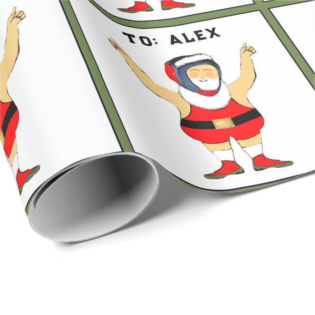 Papel De Regalo Navidades de lucha libre personalizados (Esquina del rollo)