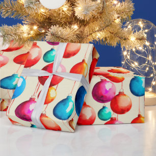 Papel De Regalo Navidades de lujo de moda acuarela colores vivos