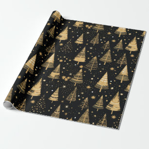 Papel De Regalo Navidades De Lujo Negra Y Oro