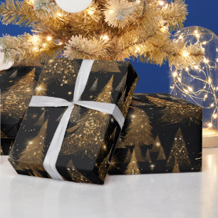 Papel De Regalo Navidades De Lujo Negra Y Oro