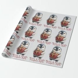 Papel De Regalo Navidades de Merry & Bright Penguin