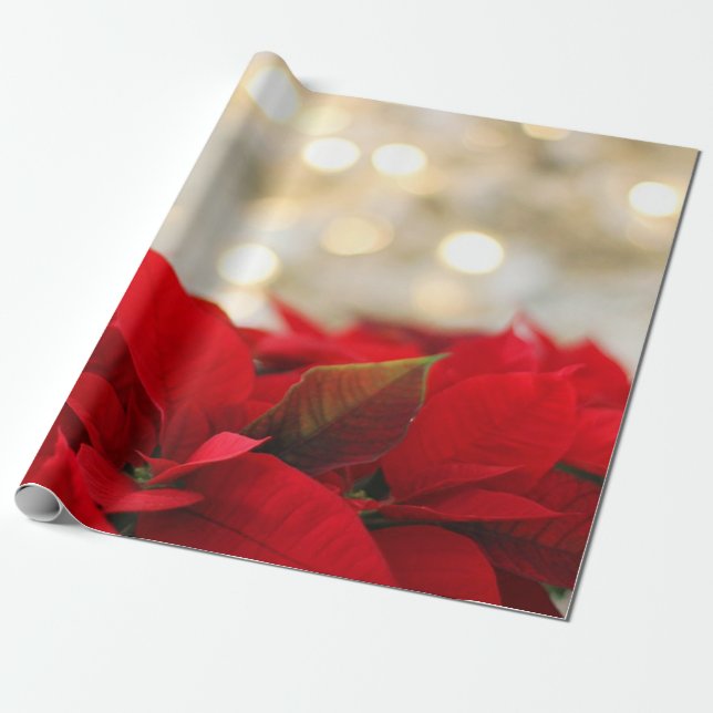 Papel De Regalo Navidades de moda de Poinsettia Holiday (Desenrollado)