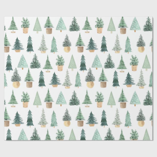 Papel De Regalo Navidades de Moda moderna Plantas Árboles (Superficie plana)