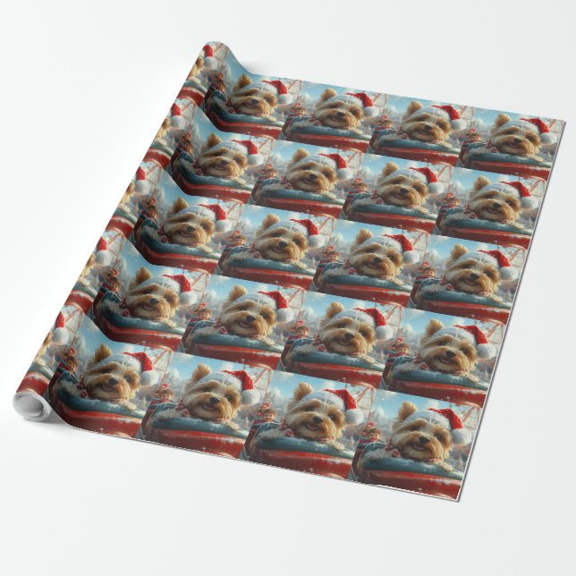Papel De Regalo Navidades de montaña rusa más aterradores (Desenrollado)