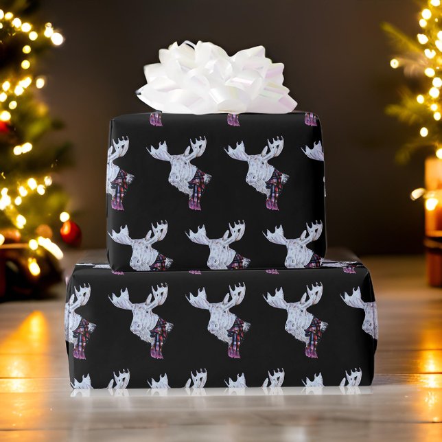 Papel De Regalo Navidades de Moose de acuarela clásicas (Subido por el creador)