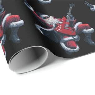 Papel De Regalo Navidades de música de moda Santa Claus guitarrist