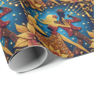 Papel De Regalo Navidades de Música y Danza de Oro