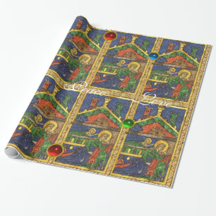 Papel De Regalo Navidades DE NATIVIDAD PARCHMENT CON GEMSTONES