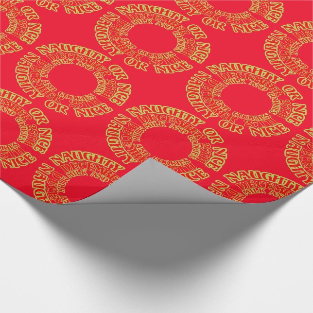 Papel De Regalo Navidades de Naughty Nice 25 de diciembre Cookies  (Esquina)