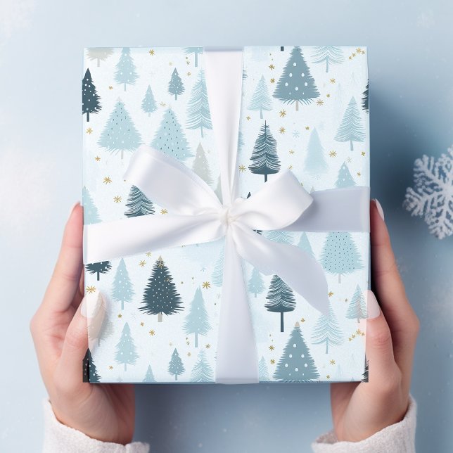 Papel De Regalo Navidades de Nieve azul y blanca (Subido por el creador)