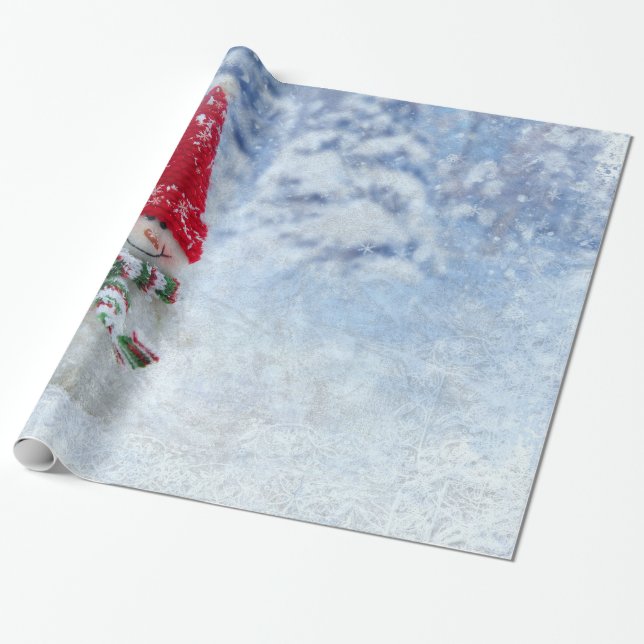 Papel De Regalo Navidades de nieve congelados (Desenrollado)