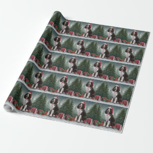 Papel De Regalo Navidades de nieve de Springer Spaniel Dog
