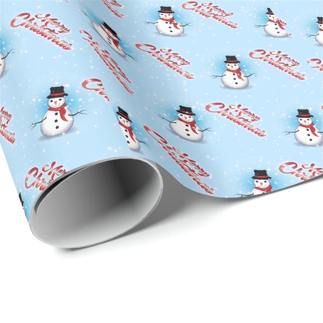 Papel De Regalo Navidades de nieve tradicionales en AZUL LUMINOSO (Esquina del rollo)