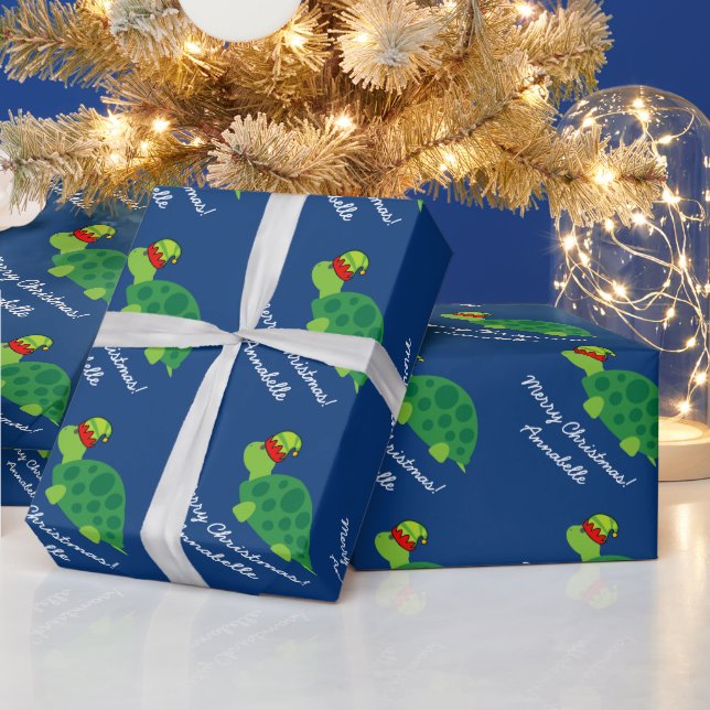 Papel De Regalo Navidades de niñas de tortuga verde (Vacaciones)