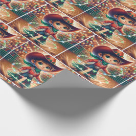 Papel De Regalo Navidades de niñito con torbellino iluminan