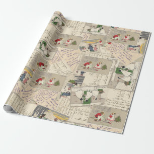 Papel De Regalo Navidades de niños franceses de época