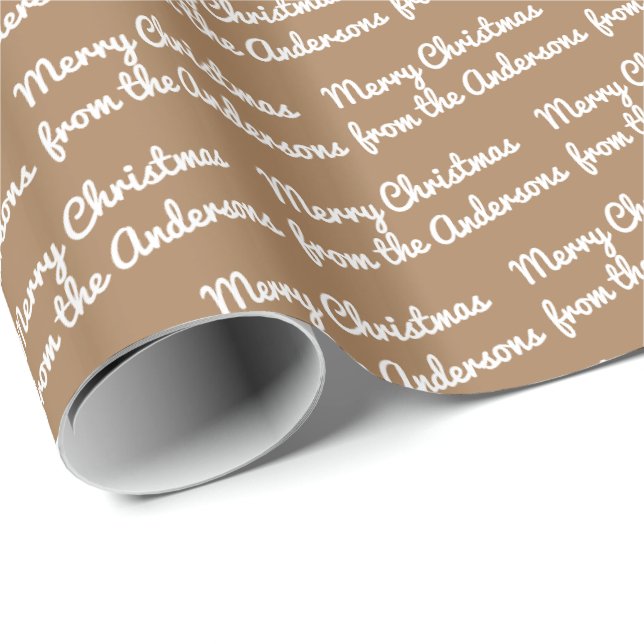 Papel De Regalo Navidades de nombre personalizado de Navidad Feliz (Esquina del rollo)