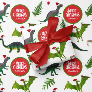 Papel De Regalo Navidades de nombres personalizados de dinosaurios