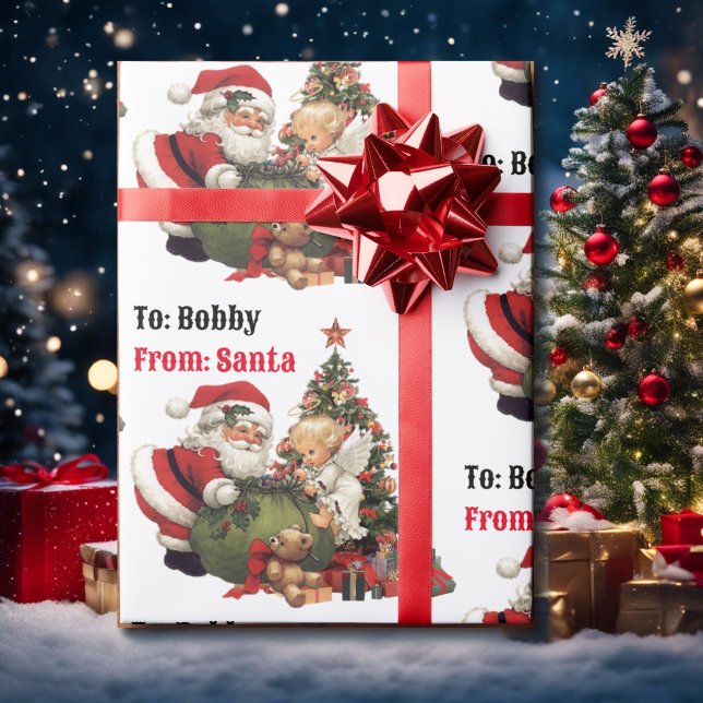 Papel De Regalo Navidades de nombres personalizados de Santa Claus (Subido por el creador)