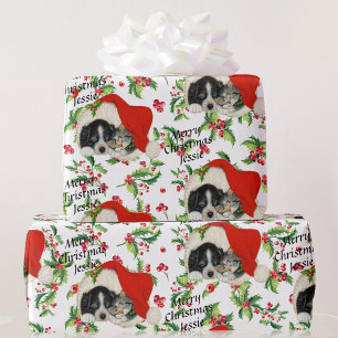 Papel De Regalo Navidades de nombres personalizados de Sweet Puppy